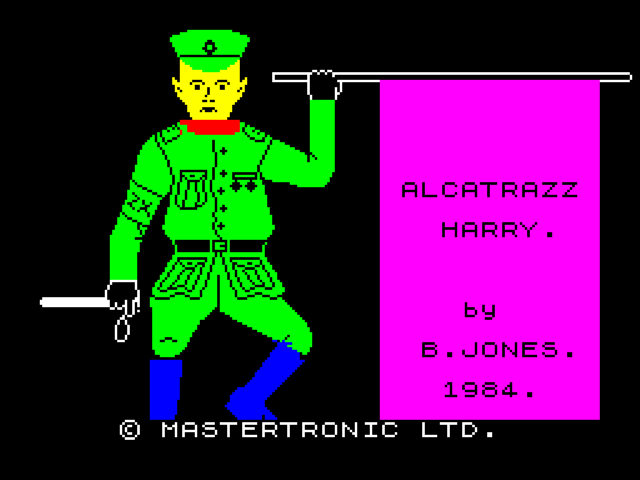 Alcatraz Harry title screen for ZX Spectrum